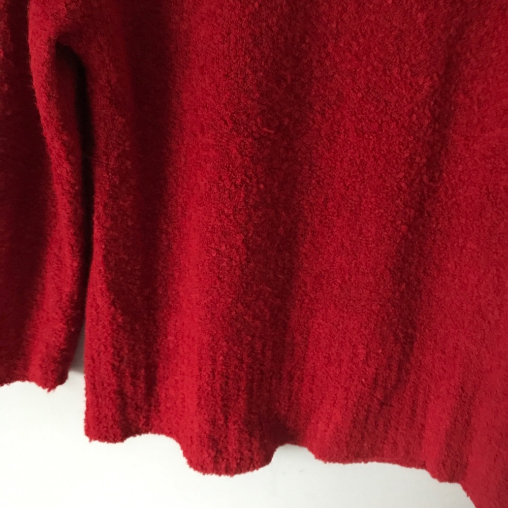 J Jill Boiled Wool Blend Sweater Pullover Crew Neck Red Sz S Long Sleeve Women’s - Picture 5 of 7